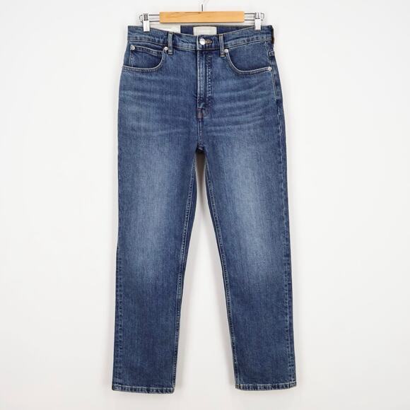 NWT Everlane The Way-High Straight Leg Slim Jean In Medium Indigo Blue 28 Short - Picture 4 of 11